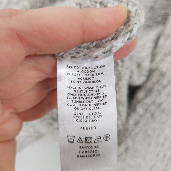 Ann Taylor LOFT Sweater Womens Extra Small Petite Gray Knit Sleeveless Cardigan - Picture 6 of 9